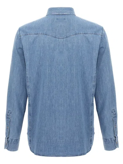Tom Ford Cotton Denim Shirt In Blue