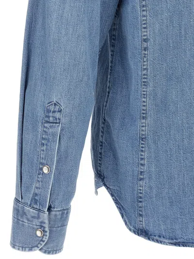 Tom Ford Cotton Denim Shirt In Blue