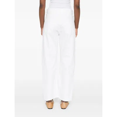 Agolde 'luna' White Jeans With Logo Patch On The Rear And Fringed Hem