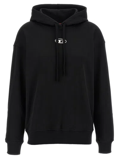 Diesel Hooded Knitwear With Drawstring And Ribbed Cuffs In Black