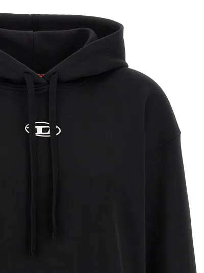 Diesel Hooded Knitwear With Drawstring And Ribbed Cuffs In Black
