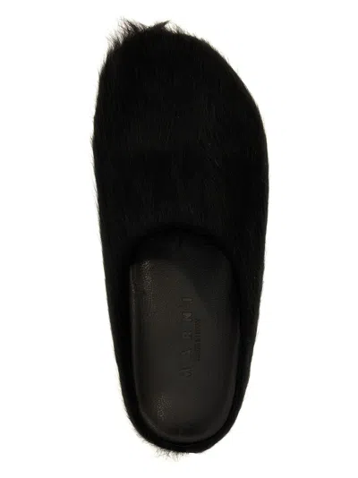 Shop Marni Fussbett Flat Shoes Black