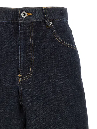 Self-portrait Self Portrait Women Blue Cotton Denim Barrel Jeans In Gray