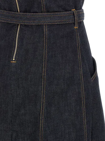 Self-portrait Denim Bandeau Midi Dress In Black