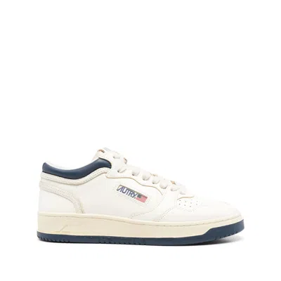 Autry Sneakers Med-way Mid In White And Blue Leather In Multi