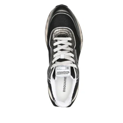 Dsquared2 Black Lace Up Sneakers In Black