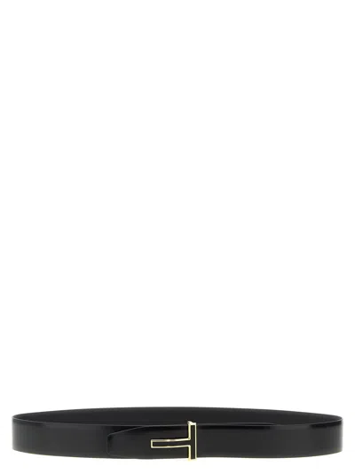 Tom Ford Logo Buckle Reversible Belt Belts Black