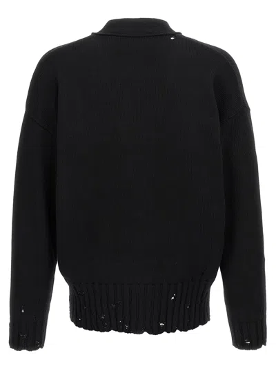 Marni Logo Embroidery Cardigan Sweaters And Cardigans Black In Black