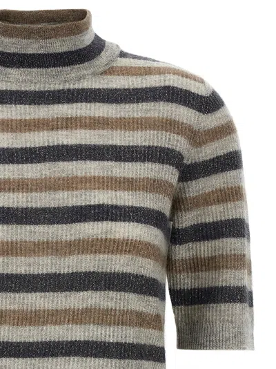 Brunello Cucinelli Lurex Wool Cropped Sweater Sweaters And Cardigans Multicolor