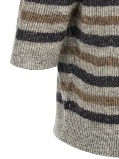 Brunello Cucinelli Lurex Wool Cropped Sweater Sweaters And Cardigans Multicolor