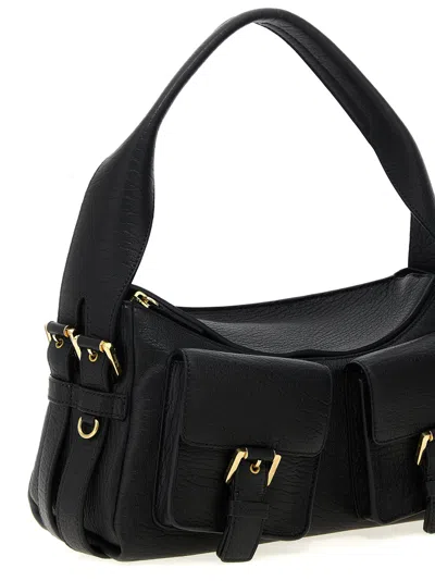 Mulberry Buckle Detail Front Pockets Top Handle Shoulder Bag In Black