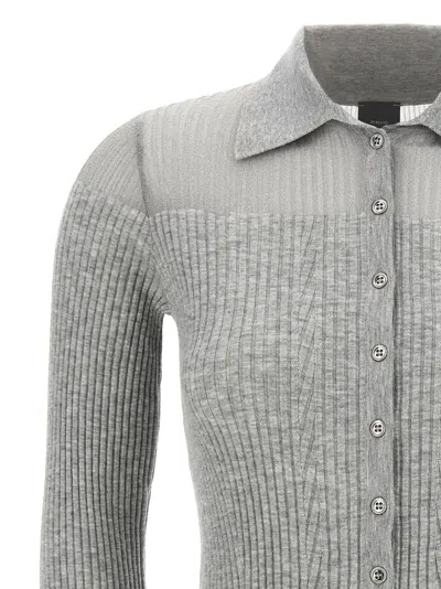 Pinko Ribbed Spread Collar Polo Top