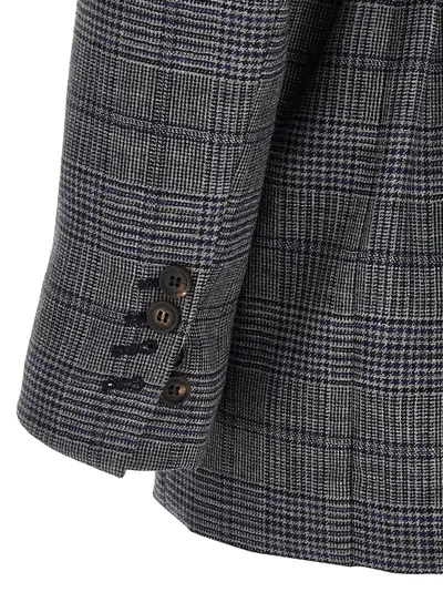 Brunello Cucinelli Monile Houndstooth Blazer Blazer And Suits Gray In Gray