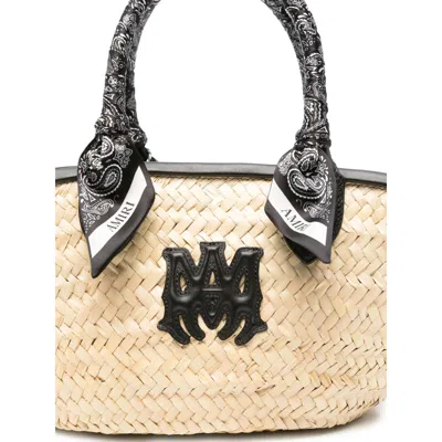 Amiri Neutral  Black Tote Bags