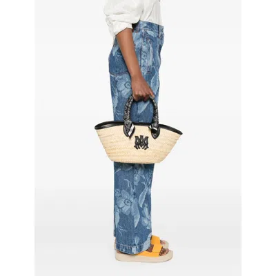 Amiri Neutral  Black Tote Bags