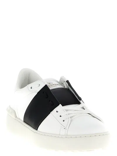 Valentino Open Sneakers With Contrasting Panel And Studded Heel