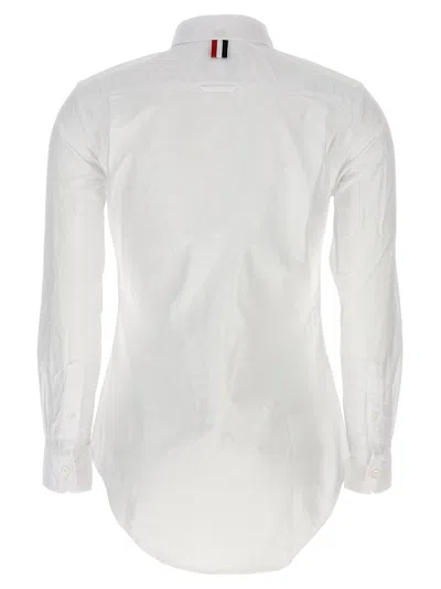 Thom Browne Oxford Cotton Shirt With Curved Hem In White