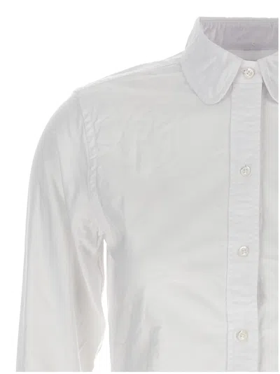 Thom Browne Oxford Cotton Shirt With Curved Hem In White