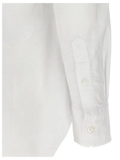 Thom Browne Oxford Cotton Shirt With Curved Hem In White