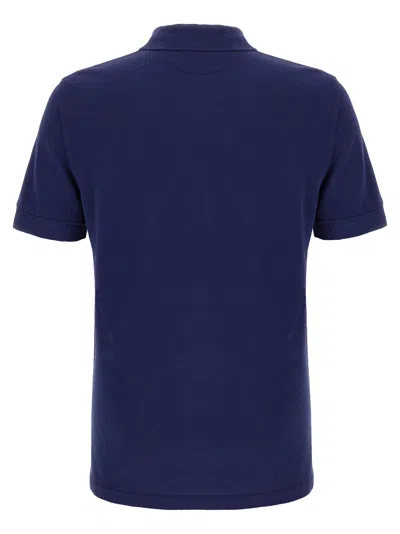 Tom Ford Blue Polo T-shirt With Embroidered Tone On Tone Logo In Cotton Man