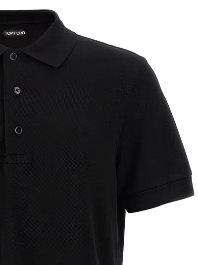 Tom Ford Piqué Shirt Polo Black In Black