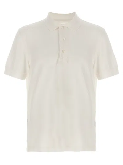 Tom Ford White Polo Shirt With Classic Collar In Cotton Blend Man In White