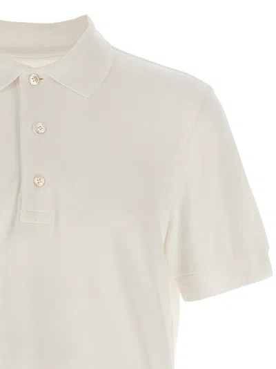 Tom Ford White Polo Shirt With Classic Collar In Cotton Blend Man In White