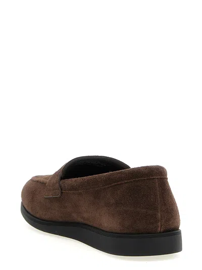Church's Round-toe Suede Loafers With Penny Strap In Brown