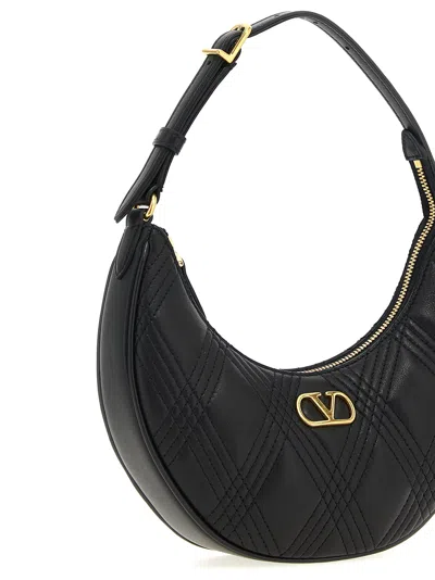 Valentino Quilted Mini Shoulder Bag With Adjustable Strap In Black