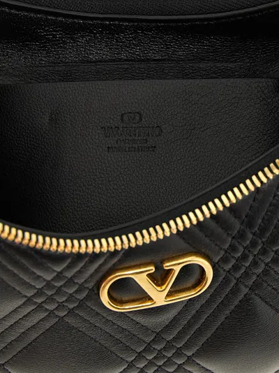 Valentino Quilted Mini Shoulder Bag With Adjustable Strap In Black