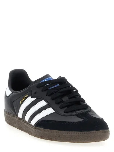 Adidas Originals Samba Og Logo-print Leather Low-top Trainers In Black