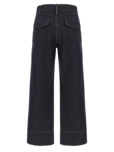 Brunello Cucinelli The Sartorial Square Jeans With Contrasting Stitiching In Black