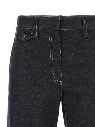 Brunello Cucinelli The Sartorial Square Jeans With Contrasting Stitiching In Black