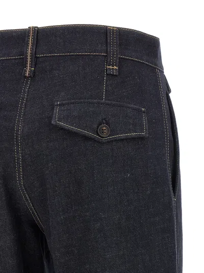 Brunello Cucinelli The Sartorial Square Jeans With Contrasting Stitiching In Black