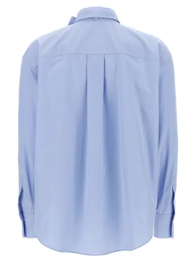 Brunello Cucinelli Bow Pocket Long Sleeve Shirt In Blue