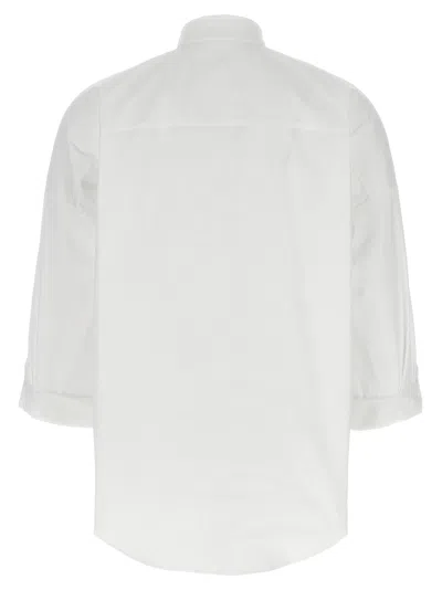 Brunello Cucinelli Oversized White Shirt With Monile Detail In Cotton Blend Woman In White