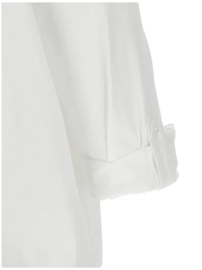 Brunello Cucinelli Oversized White Shirt With Monile Detail In Cotton Blend Woman In White