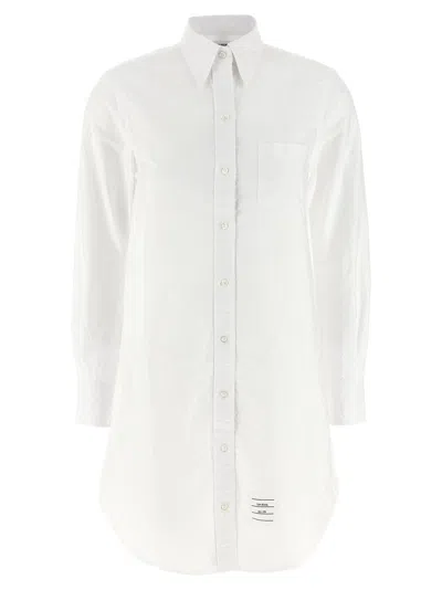 Thom Browne Short Button-down Blouse In White