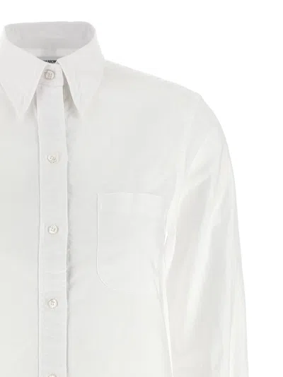 Thom Browne Short Button-down Blouse In White
