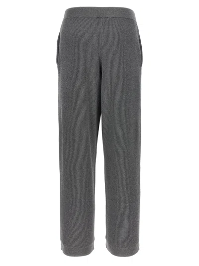 Brunello Cucinelli Ribbed Texture Elastic Waistband Shimmering Finish Trousers