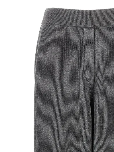 Brunello Cucinelli Ribbed Texture Elastic Waistband Shimmering Finish Trousers