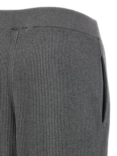 Brunello Cucinelli Ribbed Texture Elastic Waistband Shimmering Finish Trousers