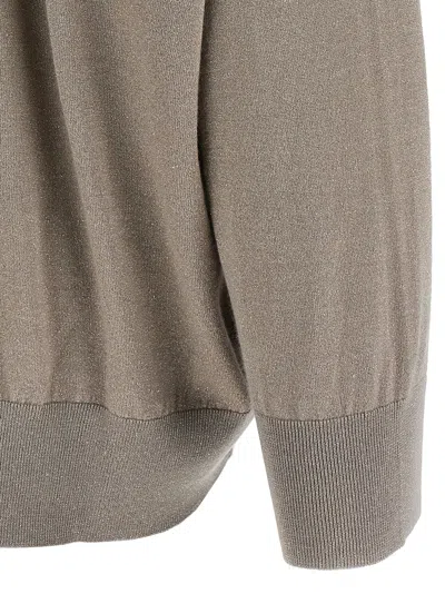 Brunello Cucinelli Wool And Silk Blend Hoodie In Gray