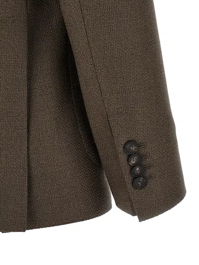 Tagliatore Wool Blazer In Super 100's In Brown
