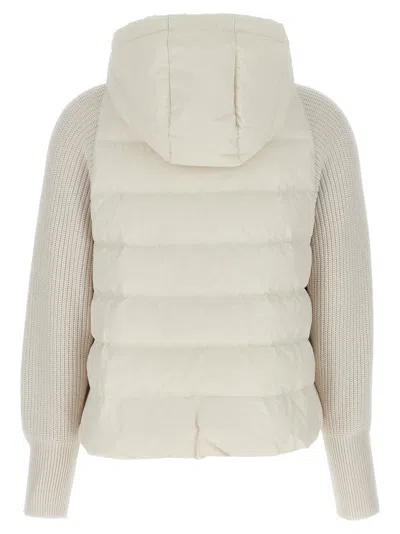 Brunello Cucinelli Wool Sleeved Down Jacket In Neutral