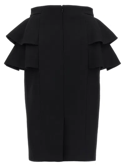 Valentino Couture Crepe High-waisted Skirt With Ruffle Detail