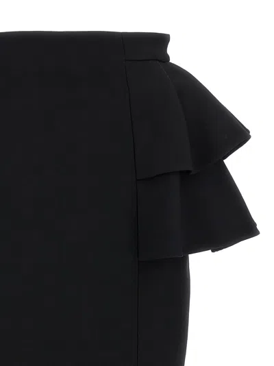 Valentino Couture Crepe High-waisted Skirt With Ruffle Detail