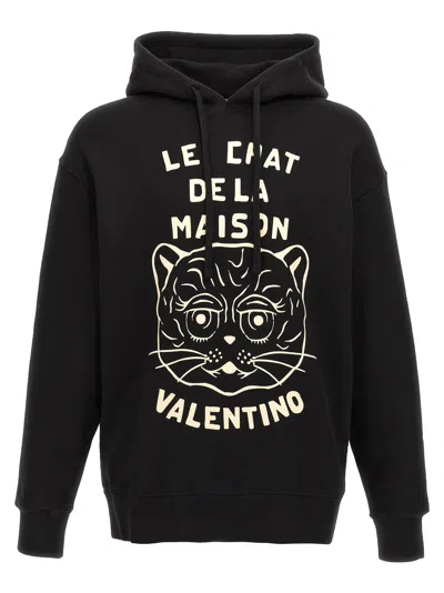 Valentino Garavani Sweatshirt With Le Chat De La Maison Patch In Black