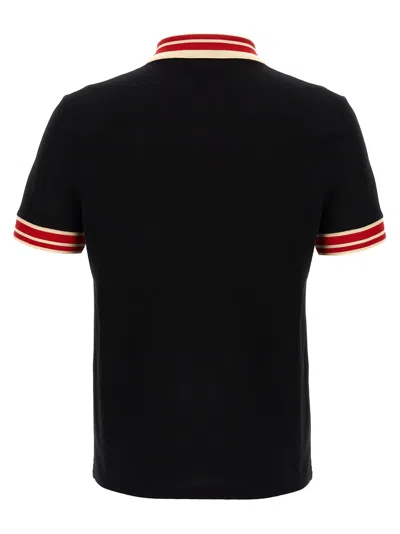 Valentino Vlogo Signature Cotton Polo Shirt In Black