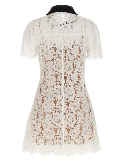 Self-portrait Delicate Lace Dress With Structured Pockets In White